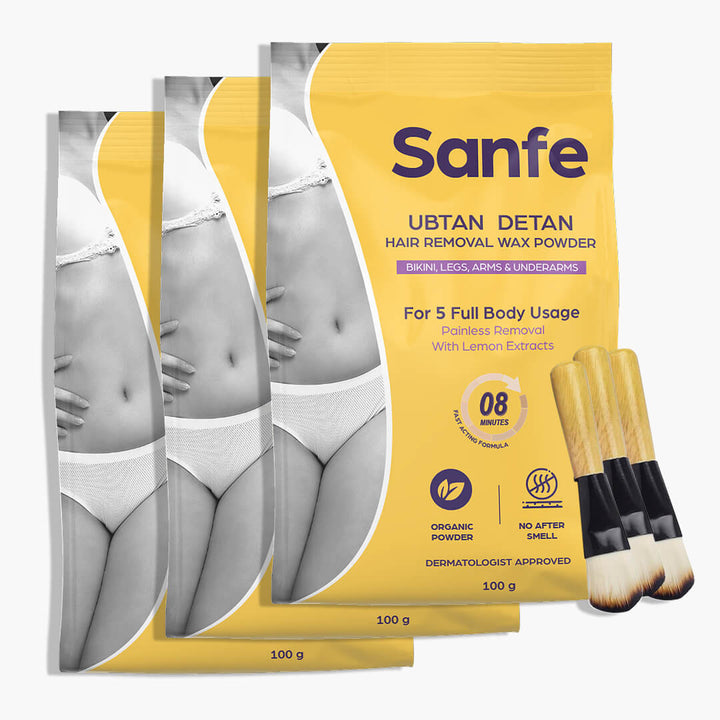 Sanfe Ubtan Detan Hair Removal Wax Powder (Pack of 3)