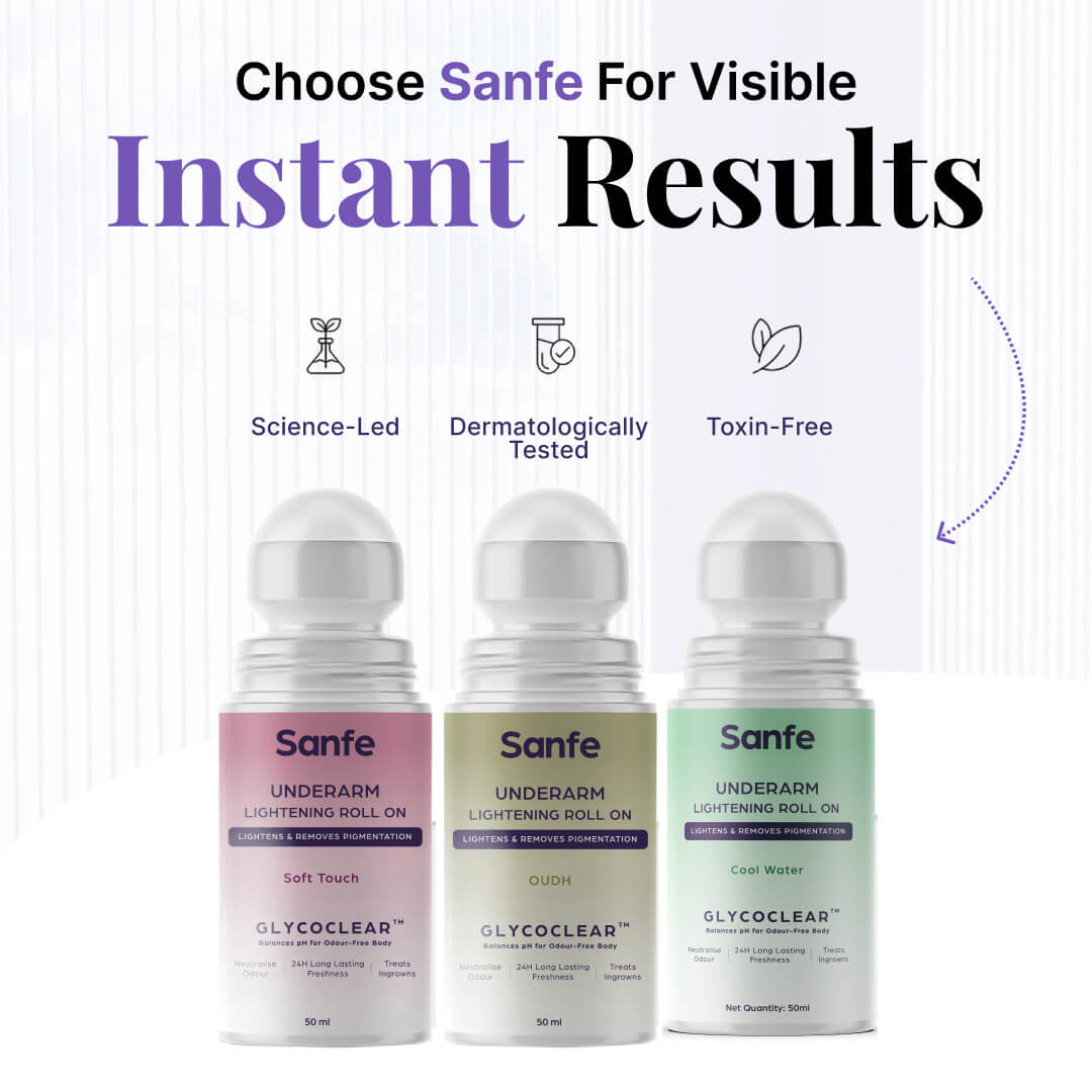 Underarm Lightening Roll On For Women - Cool Water, Oudh & Soft Touch (Pack of 3)