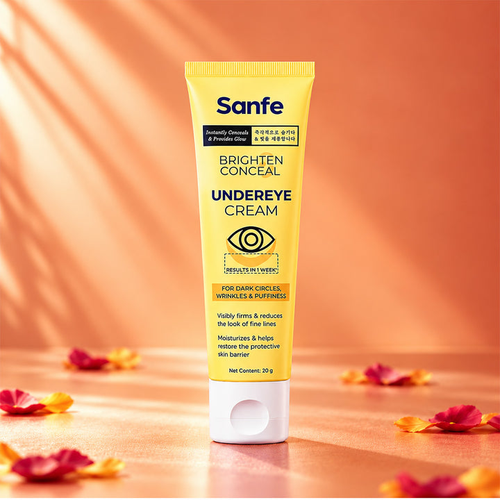 Sanfe Brighten & Conceal Undereye Cream | For dark Circles, wrinkles & Puffiness - 20g