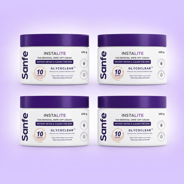 Instalite Wipe Off Detan Body Cream 100gm (Pack of 4)