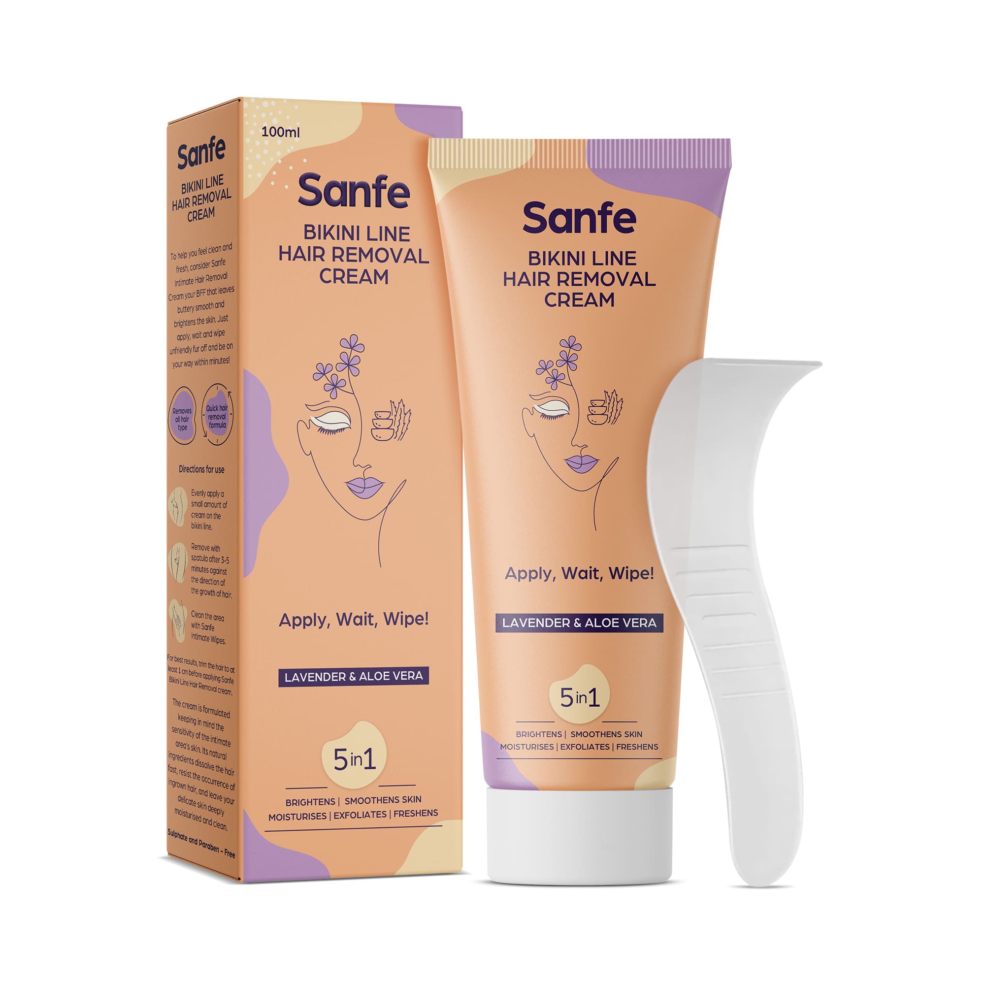 Bikini Line Hair Removal Cream 100gm Sanfe