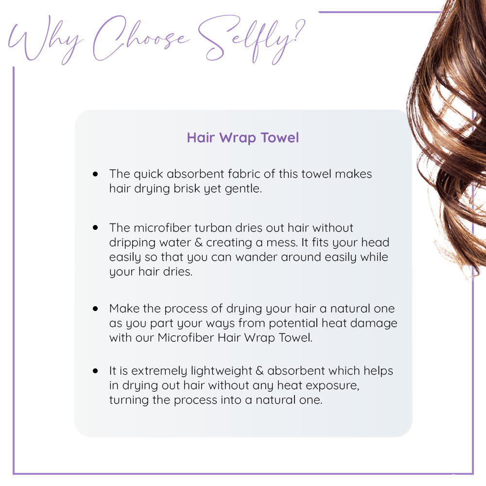 Sanfe Selfly Microfiber Hair Wrap Towel For Lockin In Moisture for Healthier, Shinnier & Smoother Hair