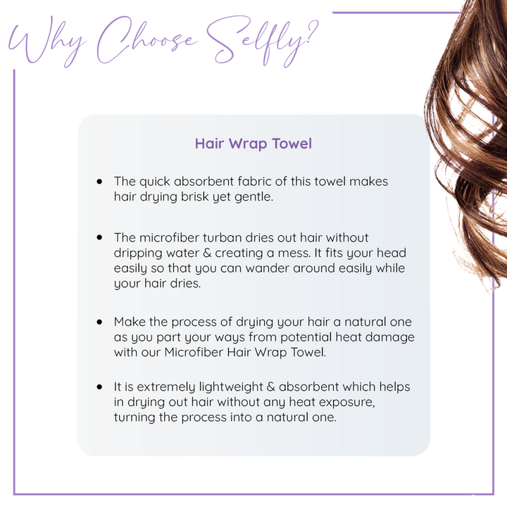 Sanfe Selfly Microfiber Hair Wrap Towel For Lockin In Moisture for Healthier, Shinnier & Smoother Hair