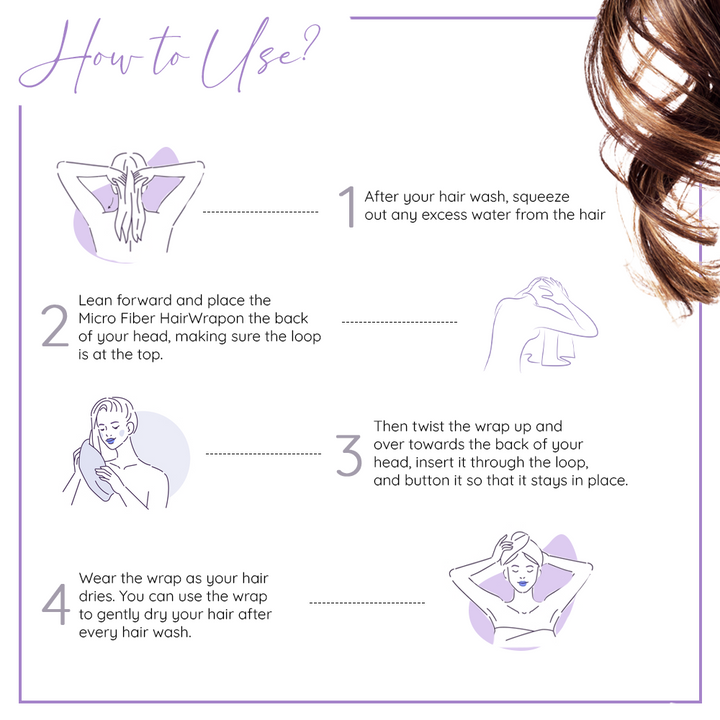 Sanfe Selfly Microfiber Hair Wrap Towel For Lockin In Moisture for Healthier, Shinnier & Smoother Hair