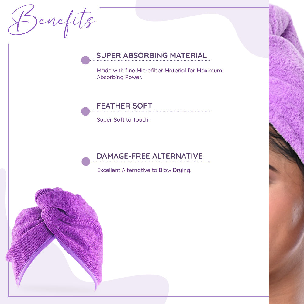 Sanfe Selfly Microfiber Hair Wrap Towel For Lockin In Moisture for Healthier, Shinnier & Smoother Hair