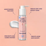 Sanfe Body Acne Clearing Lotion with Shea Butter & Peach extracts for healing Bum acne & crusty skin - 100ml