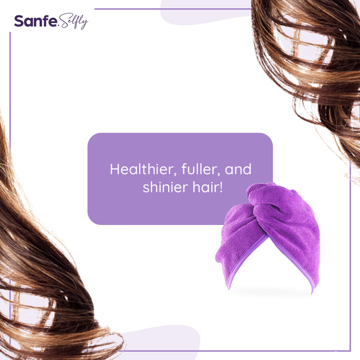 Sanfe Selfly Microfiber Hair Wrap Towel For Lockin In Moisture for Healthier, Shinnier & Smoother Hair
