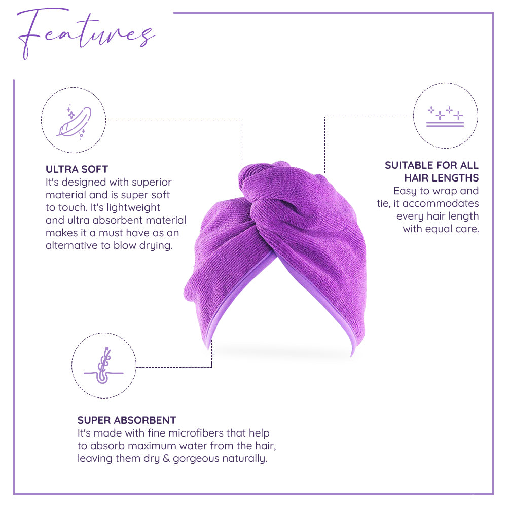 Sanfe Selfly Microfiber Hair Wrap Towel For Lockin In Moisture for Healthier, Shinnier & Smoother Hair