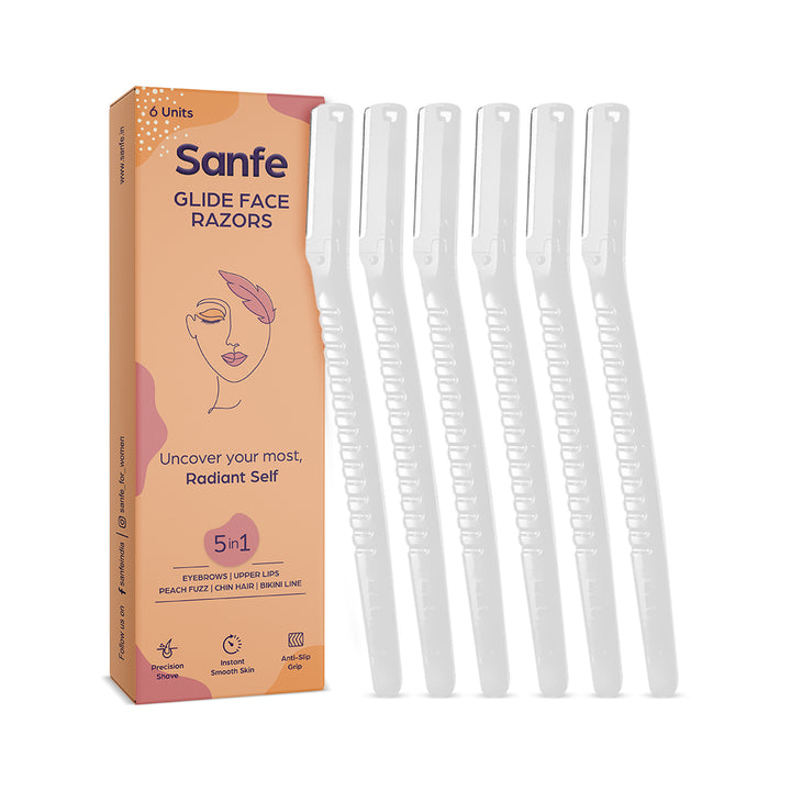 Sanfe Glide Face Razor for painfree facial hair removal (6 units)