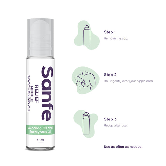 Sanfe Relief Nipple Soothening Roll On - Avocado Oil and Eucalyptus Oil